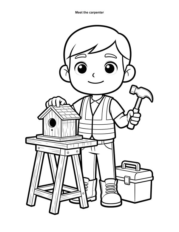 Free carpenter colouring page